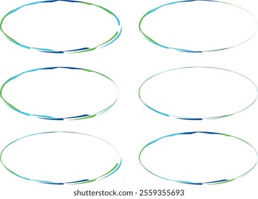 blue green colorful creative different abstract circles set vector