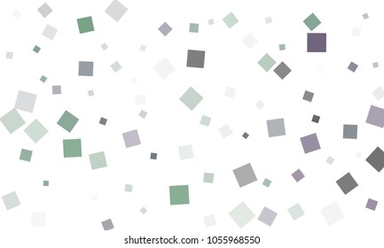 Blue and Green Confetti in the Form of Rectangles on White Background