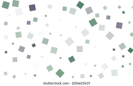 Blue and Green Confetti in the Form of Rectangles on White Background