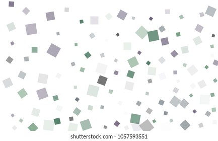 Blue and Green Confetti in the Form of Rectangles on White Background