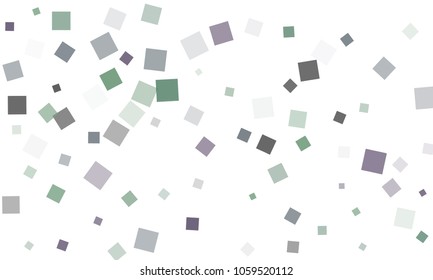 Blue and Green Confetti in the Form of Rectangles on White Background