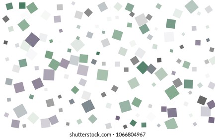 Blue and Green Confetti in the Form of Rectangles on White Background