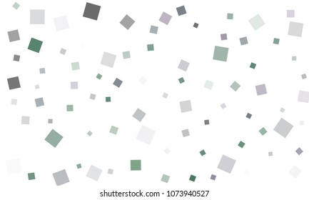 Blue and Green Confetti in the Form of Rectangles on White Background