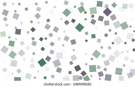 Blue and Green Confetti in the Form of Rectangles on White Background