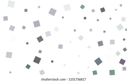 Blue and Green Confetti in the Form of Rectangles on White Background