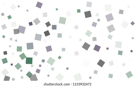 Blue and Green Confetti in the Form of Rectangles on White Background