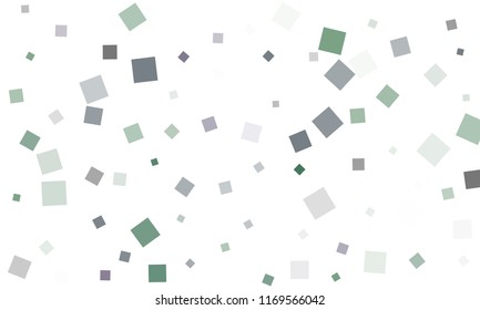 Blue and Green Confetti in the Form of Rectangles on White Background