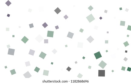 Blue and Green Confetti in the Form of Rectangles on White Background