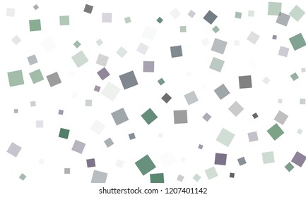 Blue and Green Confetti in the Form of Rectangles on White Background