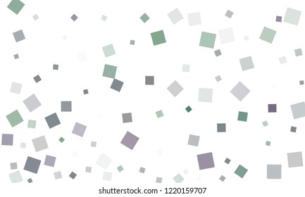 Blue and Green Confetti in the Form of Rectangles on White Background