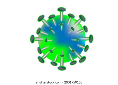 Blue Green corona viruses illustration