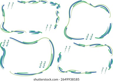 blue green creative colorful abstract art lines pattern quotes frames set