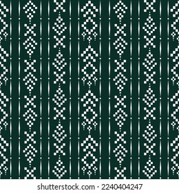 Blue green cross stitch traditional ethnic pattern paisley flower Ikat background abstract Aztec African Indonesian Indian seamless pattern for fabric print cloth dress carpet curtains and sarong