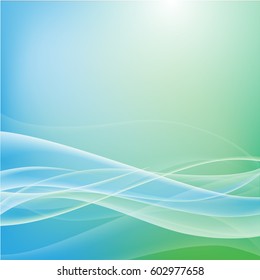 Blue and Green curve abstract background vector 