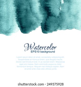 Blue Green Dark Watercolor Striped Gradient Abstract Vector Top Frame