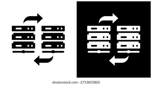 Blue Green Deployment Icon Set In White And Black Background