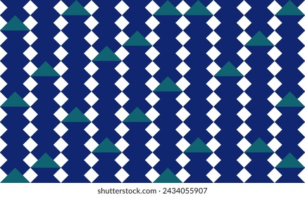 blue and green diamond checkerboard vertical strip repeat pattern, replete image, design for fabric printing, print patter
