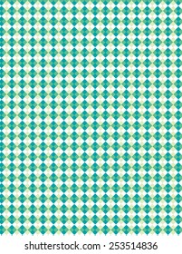 Blue and green diamond pattern over white background