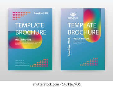 Blue, green, dotted business design for annual report, brochure, flyer, poster. Blue background vector illustration for flyer, leaflet, poster. Business abstract A4 brochure template.