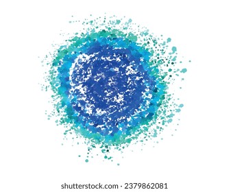 Blue and green drop splash watercolor brush vector design on isolated background