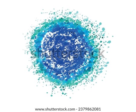 Blue and green drop splash watercolor brush vector design on isolated background