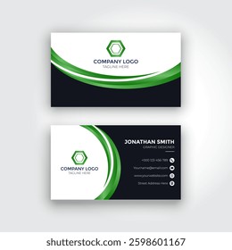 blue and green elegant modern business card template. modern business card template