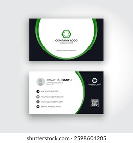 blue and green elegant modern business card template. modern business card template