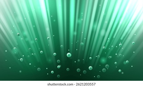 Blue Green Explosion with Blurred Effect, Stream Of Particles, Vector Illustration