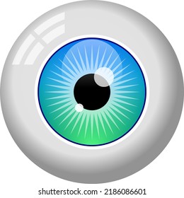 Blue Green Eyeball Vector Art