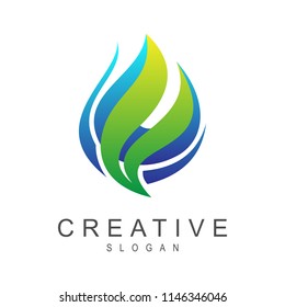 blue and green fire logo, fire logo template