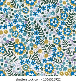 Blue and green flower pattern