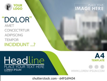 Blue and green flyer cover business brochure vector design, Leaflet advertising abstract background, Modern poster magazine layout template, Horizontal annual report for presentation.