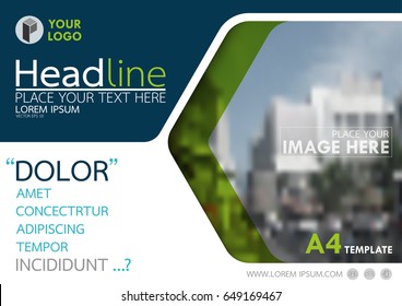 Blue and green flyer cover business brochure vector design, Leaflet advertising abstract background, Modern poster magazine layout template, Horizontal annual report for presentation.