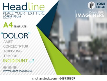 Blue and green flyer cover business brochure vector design, Leaflet advertising abstract background, Modern poster magazine layout template, Horizontal annual report for presentation.