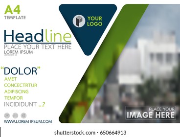 Blue and green flyer cover business brochure vector design, Leaflet advertising abstract background, Modern poster magazine layout template, Horizontal annual report for presentation.