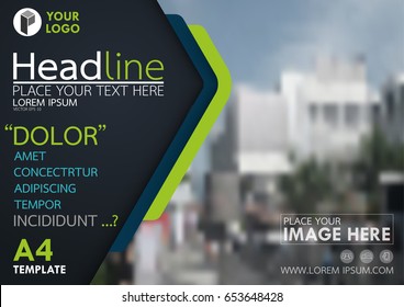 Blue and green flyer cover business brochure vector design, Leaflet advertising abstract background, Modern poster magazine layout template, Horizontal annual report for presentation.