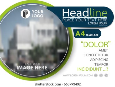 Blue and green flyer cover business brochure vector design, Leaflet advertising abstract background, Modern poster magazine layout template, Horizontal annual report for presentation.