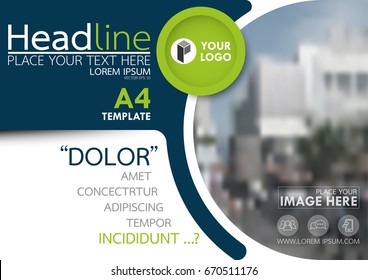 Blue and green flyer cover business brochure vector design, Leaflet advertising abstract background, Modern poster magazine layout template, Horizontal annual report for presentation.