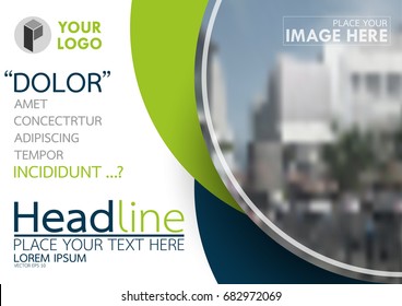 Blue and green flyer cover business brochure vector design, Leaflet advertising abstract background, Modern poster magazine layout template, Horizontal annual report for presentation.