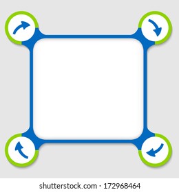 blue and green frame for any text with four arrows