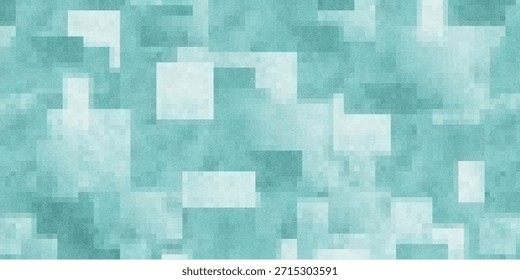 Padrão geométrico abstrato verde azul. Quadrados e retângulos de cores aleatórias claras e escuras. Plano de fundo com espaço para design. Banner da Web. Caótico. Mosaico.