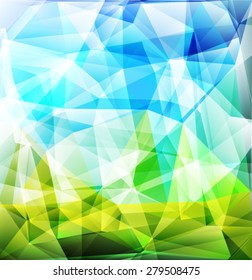 Blue green geometric pattern, triangles background, polygonal design. Vector EPS 10 illustration.