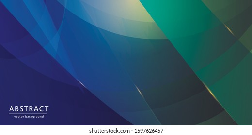 Blue and Green geometric technology abstract background. Vector green stripes design brochure
