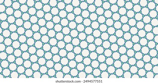 Blue and green geometric tile pattern. Seamless beautiful contemporary Nanyang style pavement texture in vector. Art deco pattern for digital and print backdrop.	