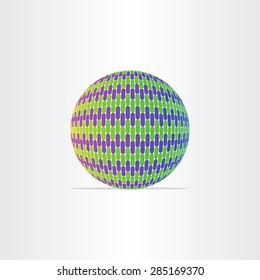 blue green globe ball vector icon