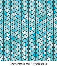 Blue and green gradient abstract triangle or cubes pattern background. Vector illustration.