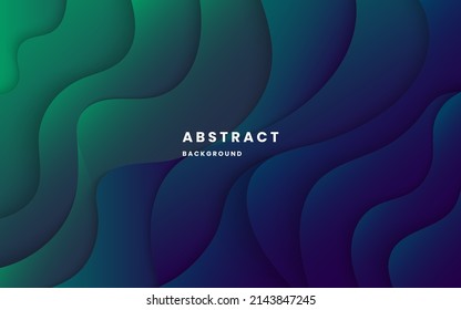 Blue and green gradient background dynamic wavy light and shadow. liquid dynamic shapes abstract composition. modern elegant design background. illustration vector 10 eps.