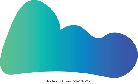 Blue and Green Gradient Blob Shape