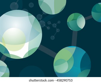 Blue and Green Gradient Circles Bonded Together Like Cells