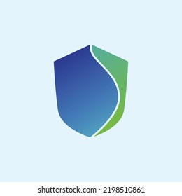 Blue and green gradient colored vector shield logo. Suitable for apps, technology, company, brand, industry, product, event, and organization.